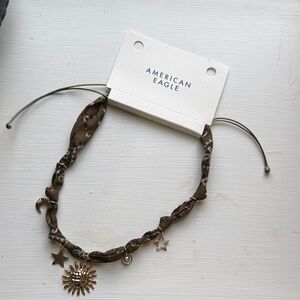 NWT American Eagle Olive Bandana Charm Necklace